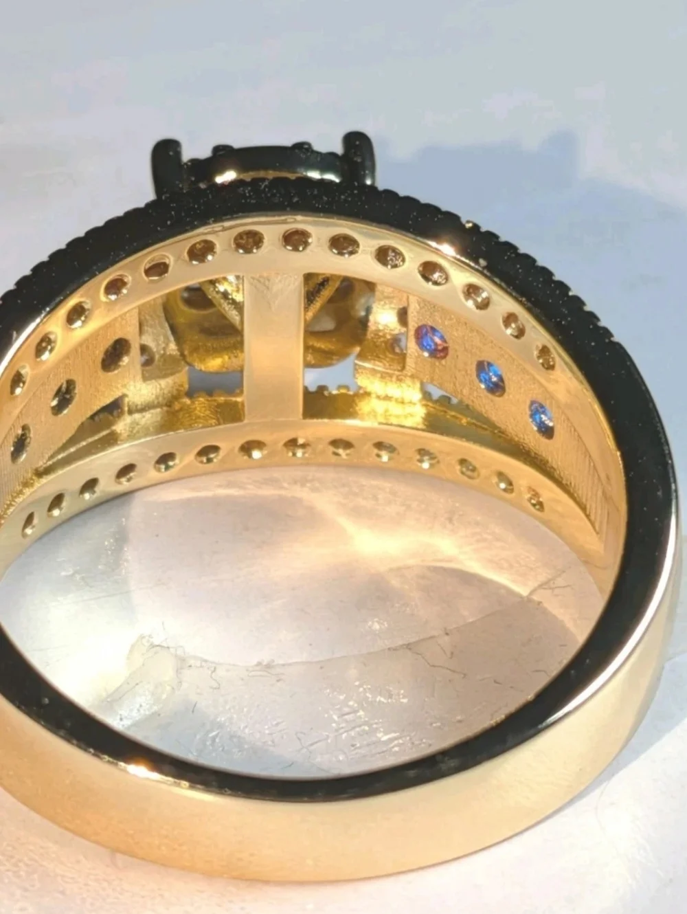 Classic Bright Sparkling Men's 4 Ct Lab-Created Diamond Sapphire Band Ring Sz 10
